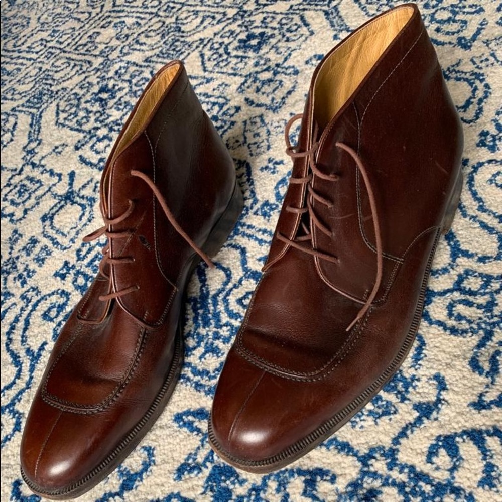 Cole Haan Boots - Brown Leather Ankle Desert Chelsea Style Lace